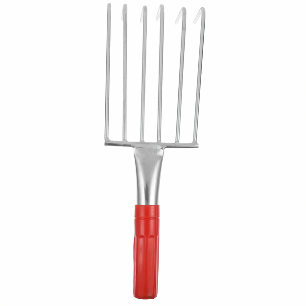 Sodo grėblys su metaliniais nagais grėbimui ir atlaisvinimui, 6 dantukai, 32 cm