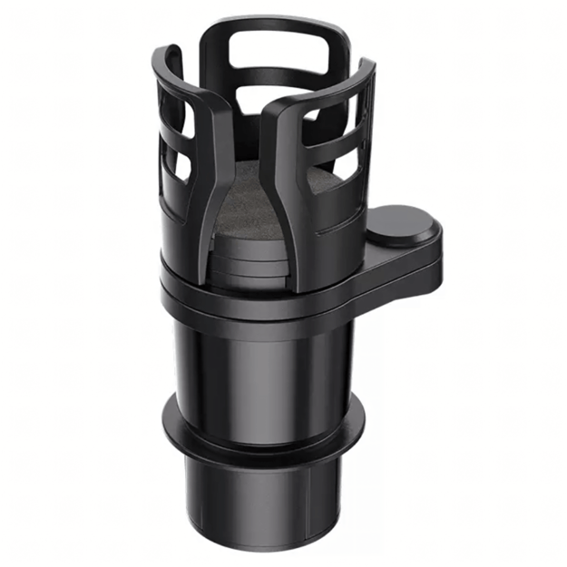 2 viename automobilio puodelių laikiklis gėrimams ir kavai, 360° pasukamas, reguliuojamas