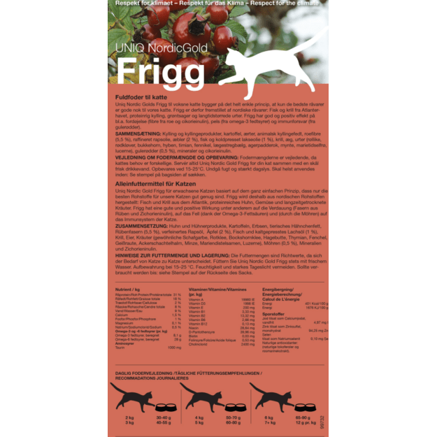 UniQ - Nordic Gold Frigg -  Adult Cat food - 10 kg - (120)