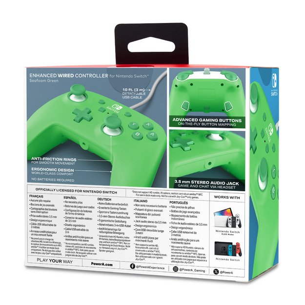 PowerA - Enhanced Wired Controller for Nintendo Switch - Seafoam Green 2