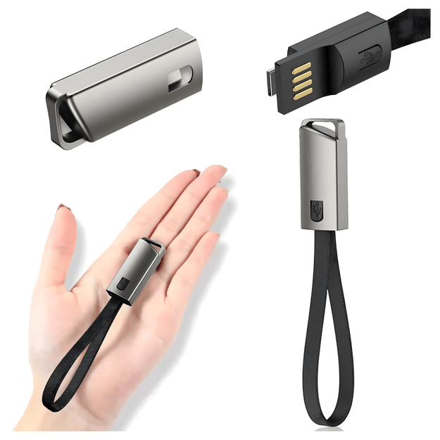 Kabel Ładowarka Brelok Smycz do Danych USB-C - USB-A Szybkie Ładowanie 