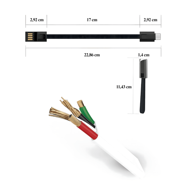 Kabel Ładowarka Brelok Smycz do Danych USB-C - USB-A Szybkie Ładowanie  6