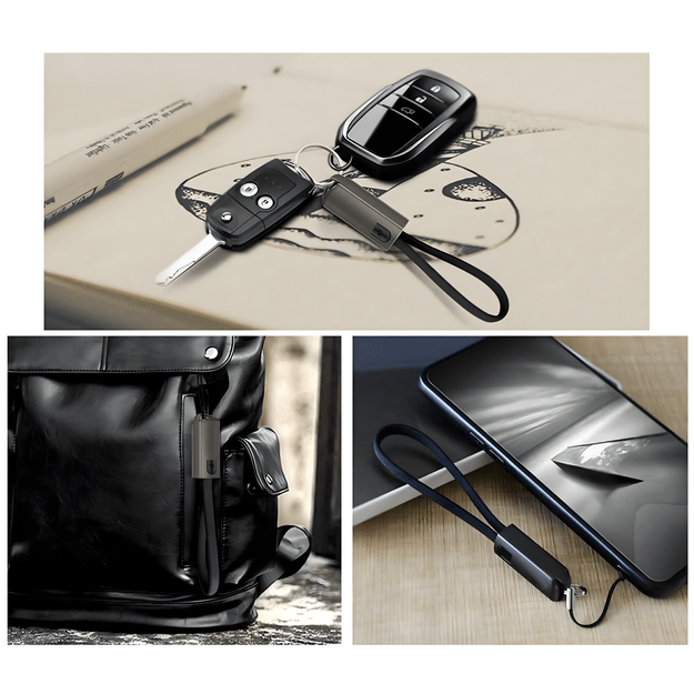 Kabel Ładowarka Brelok Smycz do Danych USB-C - USB-A Szybkie Ładowanie  9