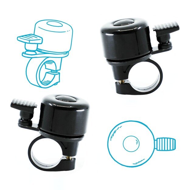 Crazy Safety - Bicycle Bell for Kids and Adults - Black - Unisize