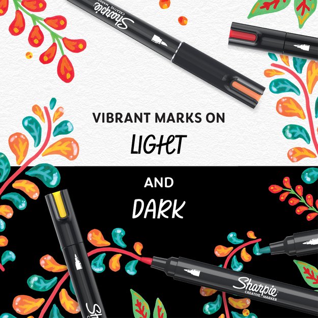 Sharpie - Creative Marker Acrylic Paint Pens - Black & White - 2 Count 3