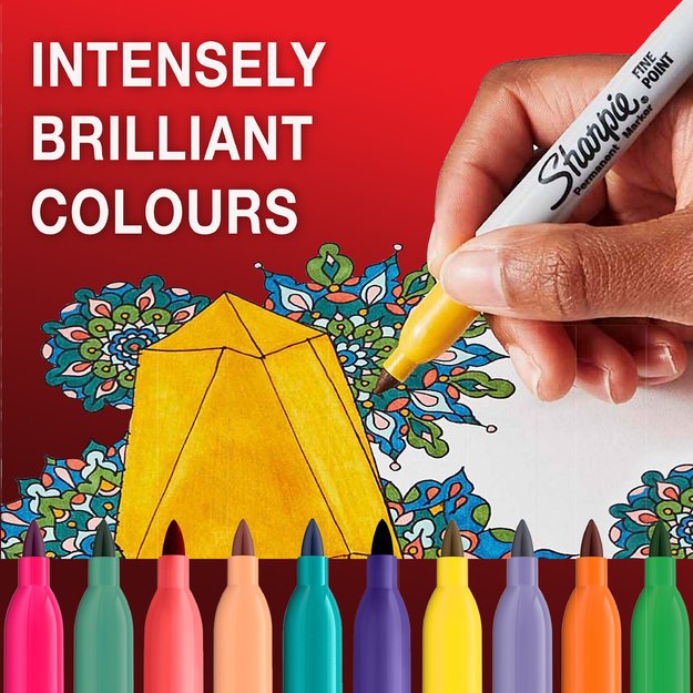 Sharpie - Permanent Markers - Assorted Standard Colours - 4 Count 4