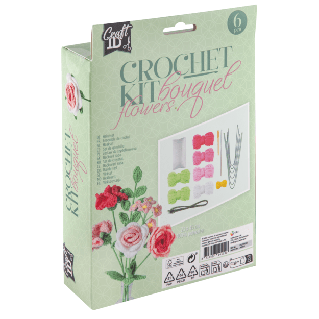 Craft ID - Crochet kit Flower Bouquet Pink (CR1736/GE) 1