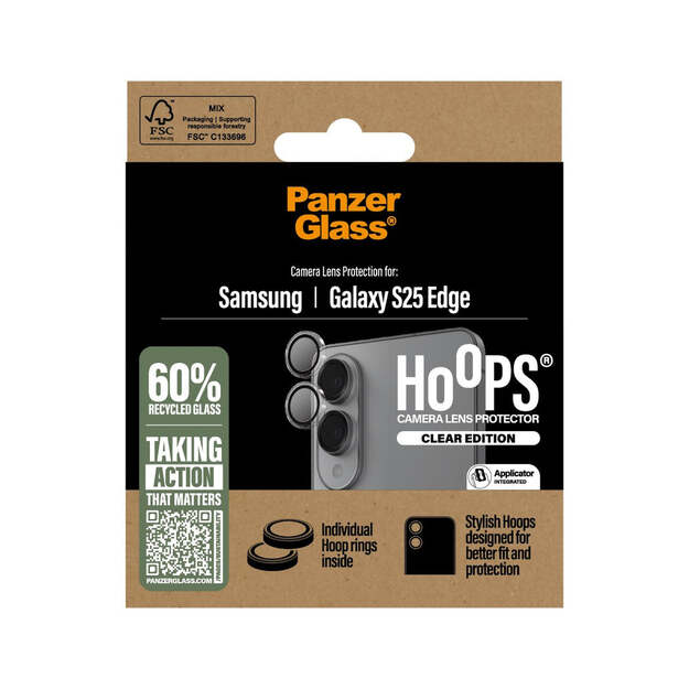 PanzerGlass - Hoops® Transparent Camera Lens Protector Samsung S25 Edge 1