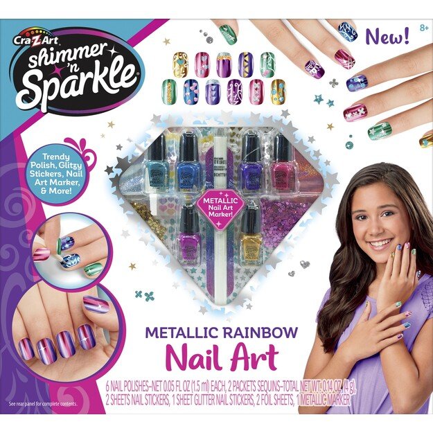 Shimmer 'n Sparkle - Metallic Rainbow Nail Art (65540)