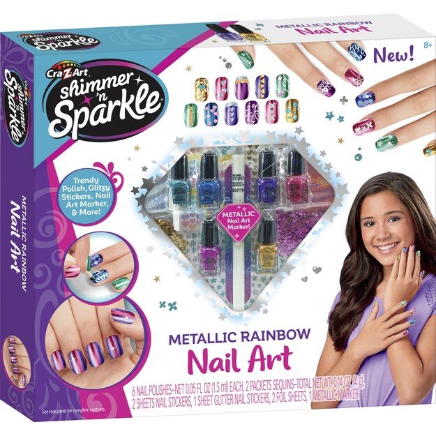 Shimmer 'n Sparkle - Metallic Rainbow Nail Art (65540)