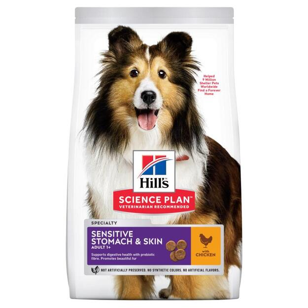 Hills - Dogfood SP Canine Adult Sensitive Stomach&Skin Medium Chicken 12kg (H604301)