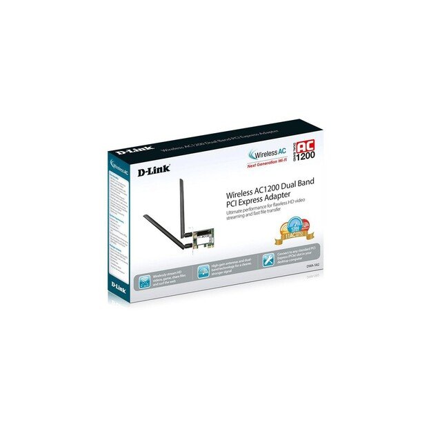 D-Link - DWA-582 Wireless AC1200 Dual Band PCIe Adapter