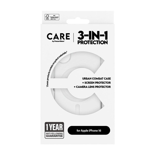 CARE by PanzerGlass - 3-in-1 - iPhone 16 - Bundle