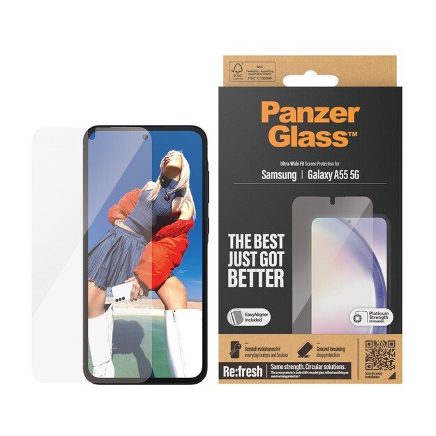 PanzerGlass - Screen Protector Samsung Galaxy A55 5G - Ultra-Wide Fit