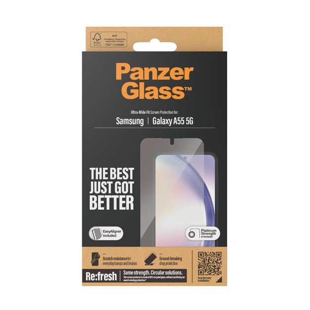 PanzerGlass - Screen Protector Samsung Galaxy A55 5G - Ultra-Wide Fit