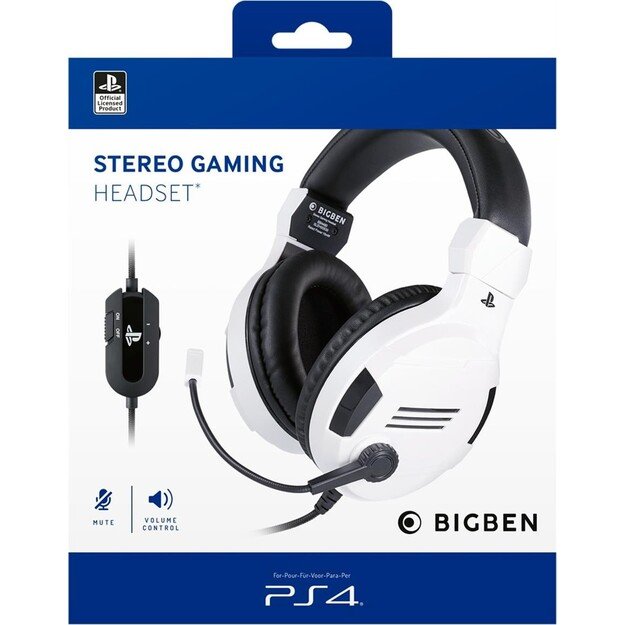 ﻿Playstation 4 HW Bigben Stereo Gaming Headset v3 (White)