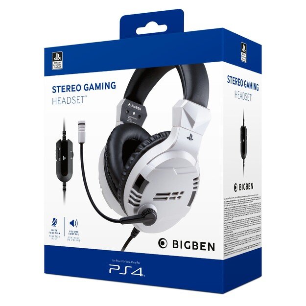 ﻿Playstation 4 HW Bigben Stereo Gaming Headset v3 (White)