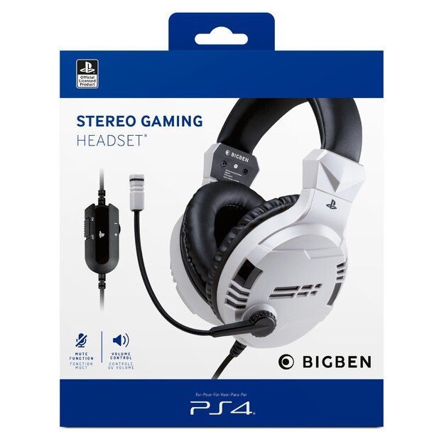 ﻿Playstation 4 HW Bigben Stereo Gaming Headset v3 (White)