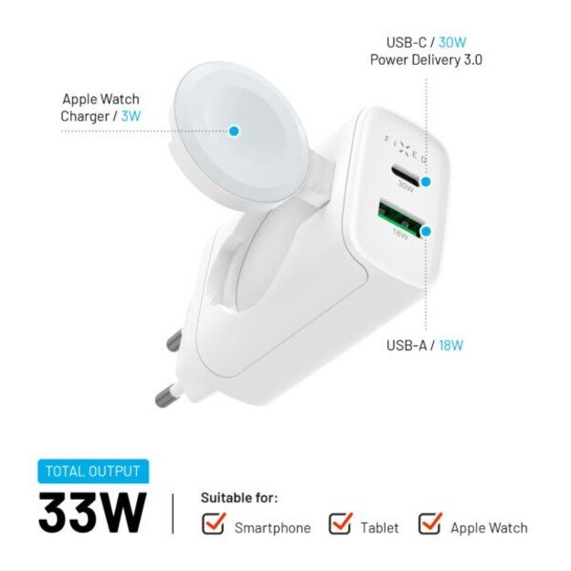 Fixed - MagFlip USB-C Charger 33W Apple Watch/USB-C/USB-A
