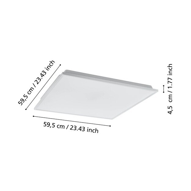 EGLO - Herrora-Z Smart Ceiling Lamp - White - 59.5x59.5 cm - Tunable White - Zigbee & Bluetooth