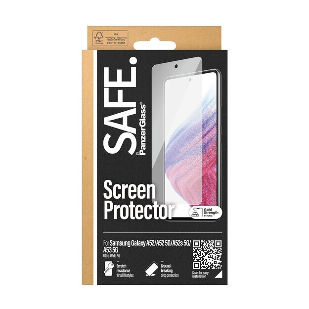 SAFE by PanzerGlass - Screen Protector - Samsung Galaxy A52/A52 5G/A52s 5G/A53 5G - Ultra-Wide Fit 6
