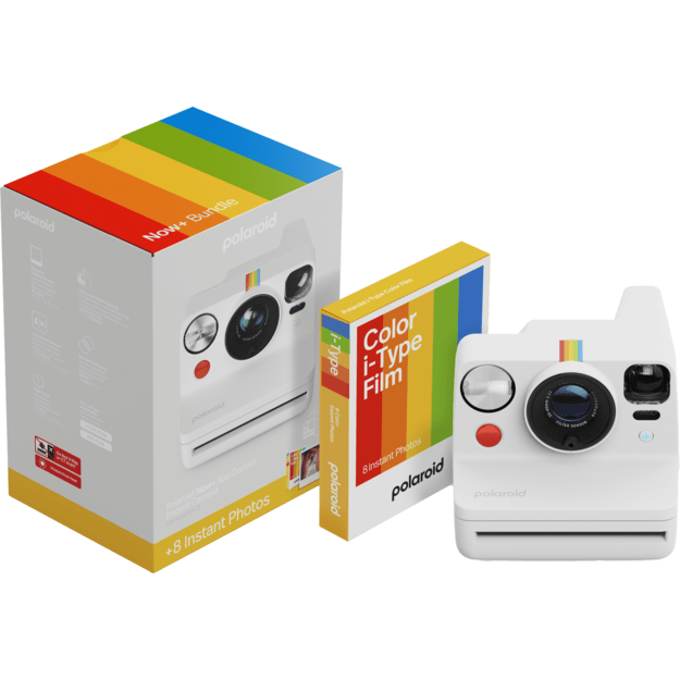 Polaroid - Now+ Gen 3 White - Bundle with Color Film (8 photos)