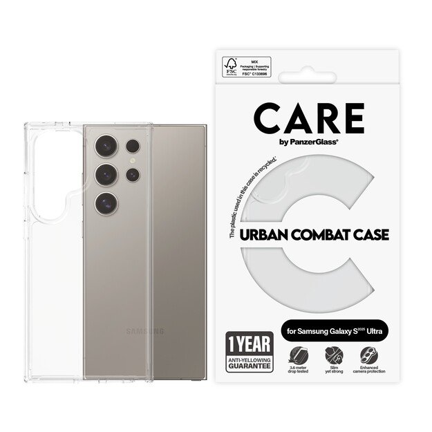 CARE by PanzerGlass - Flagship Case Transparent Urban Combat w. Clear Frame Samsung Galaxy S 2025 Ult