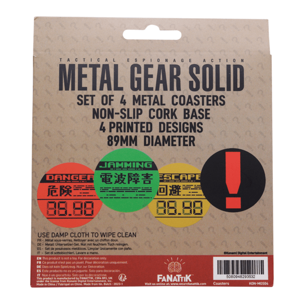 Metal Gear Solid Set of 4 Metal Coasters