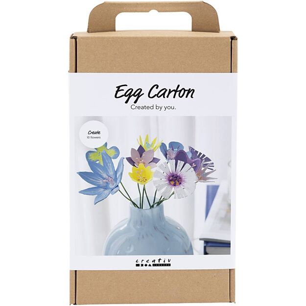 Creative - Craft Kit Egg Carton Flowers, pastel colours, 1 pack - ()