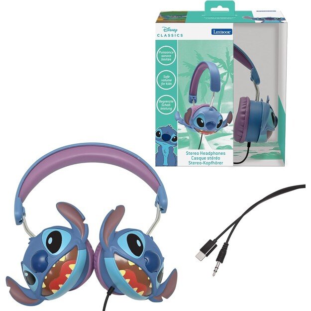 Lexibook -  Disney Stitch - Wired Foldable Headphone  (HP015D)