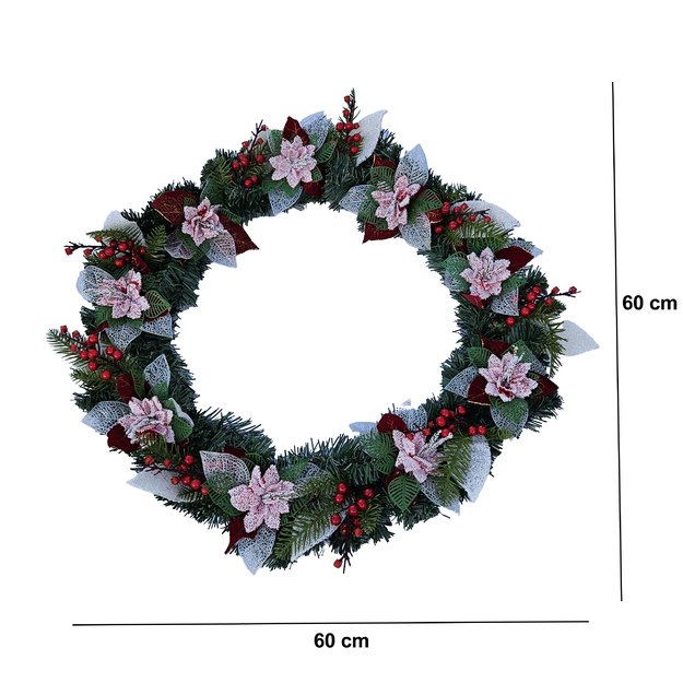 STROIK ŚWIĄTECZNY WIANEK DEKORACYJNY OZDOBA WIENIEC NA DRZWI STÓŁ 60 CM  12