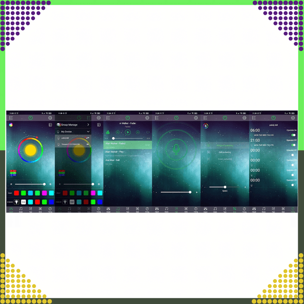 Lampka Nocna Led Sterowana Telefonem Indukcja Qi Głośnik Zegar Budzik RGB 5
