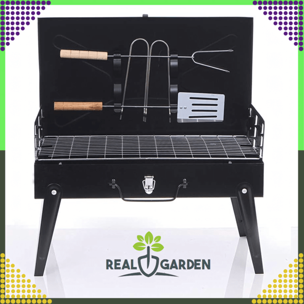 Garden Grill Tourist Foldable Portable Suitcase Camping + Cutlery