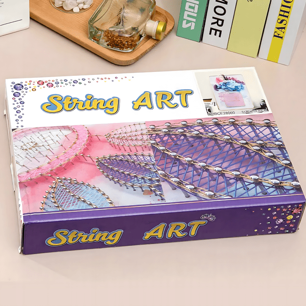 ZESTAW KREATYWNY DO STRING ART PRZEPLATANKA HAFT OBRAZ LED W RAMCE 21x30 CM 12