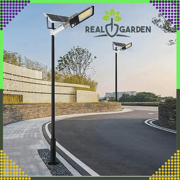 Latarnia Ogrodowa Lampa Solarna na Słup Mocna 100W Panel Uliczna 129 Led 9