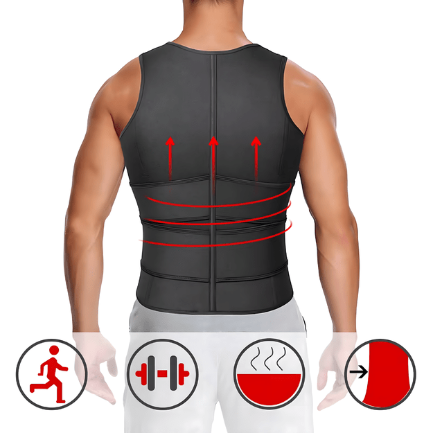 KAMIZELKA NEOPRENOWA FITNESS MĘSKA ODCHUDZAJĄCA SPORTOWA TRENINGOWA SAUNA L 22