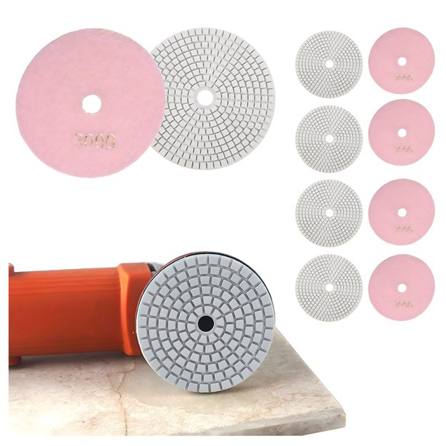 10x Tarcza Diamentowa Polerska 80mm do Szlifowania Gresu Płytek Na Rzep 3000