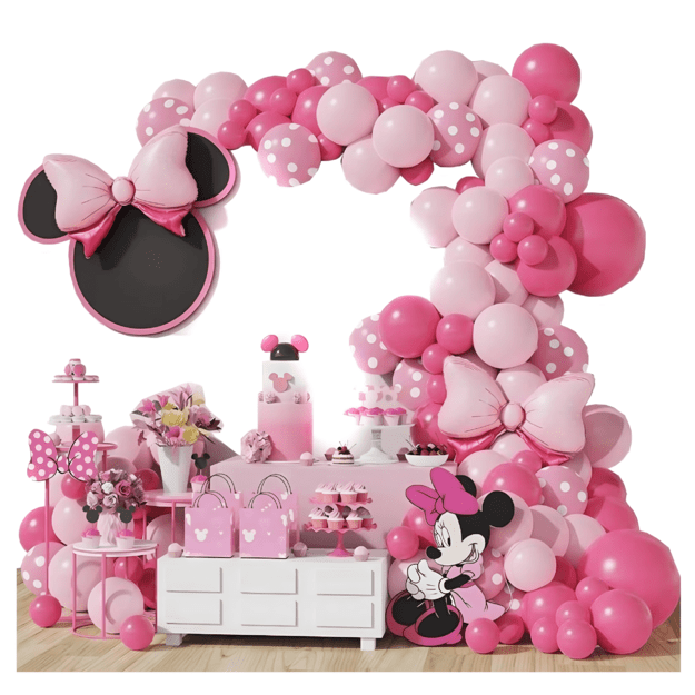 Balloon Garland Set of Minnie Mouse Mini Birthday Balloons 111 pieces