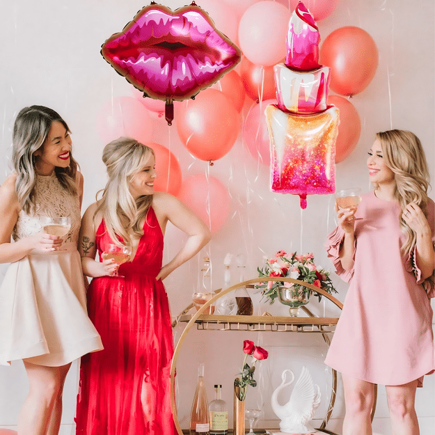 Zestaw Balonów Urodzinowych Dla Dziewczyn Szminka Usta Happy Birthday 5szt 7