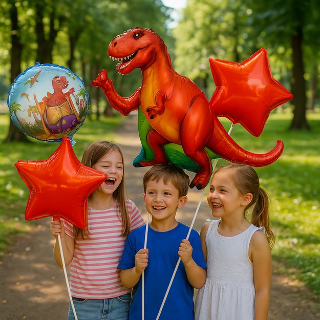 Zestaw Balonów Urodzinowych Dinozaur na Urodziny Urodzinowe Przyjęcia 5 szt 5