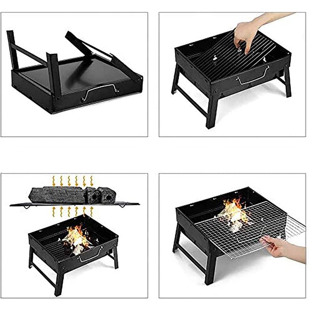 ZESTAW GRILL OGRODOWO TURYSTYCZNY PRZENOŚNY WALIZKA + MATA TEFLONOWA 12x 17