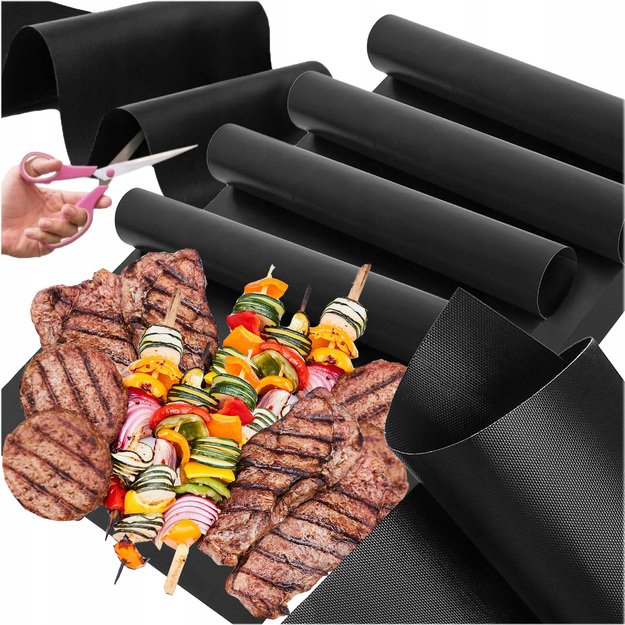 ZESTAW GRILL OGRODOWO TURYSTYCZNY PRZENOŚNY WALIZKA + MATA TEFLONOWA 12x 28