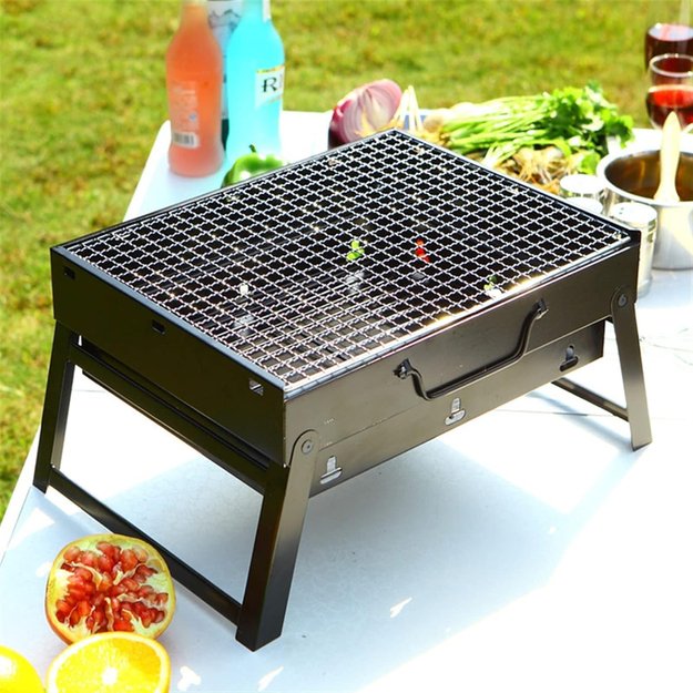 ZESTAW GRILL OGRODOWO TURYSTYCZNY PRZENOŚNY WALIZKA + MATA TEFLONOWA 12x 21