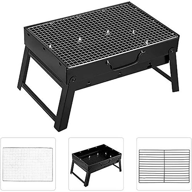 ZESTAW GRILL OGRODOWO TURYSTYCZNY PRZENOŚNY WALIZKA + MATA TEFLONOWA 12x 20
