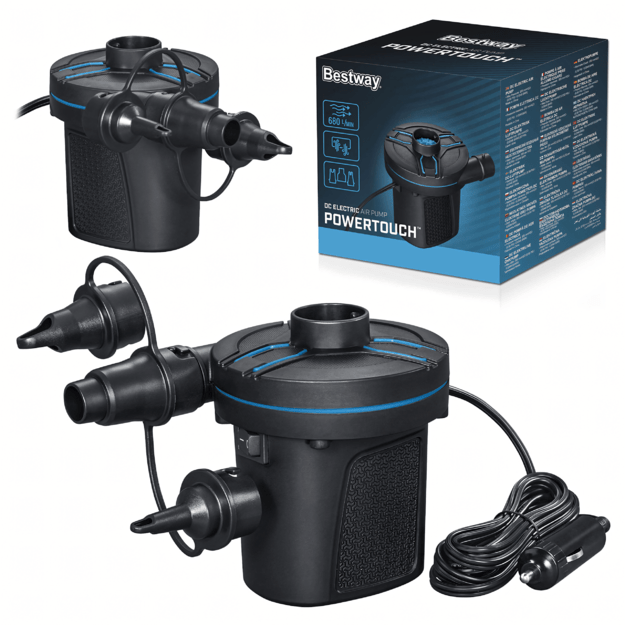 „Bestway 62257“ elektrinis baseino čiužinių pripūtimo siurblys, DC 12V, 680 l