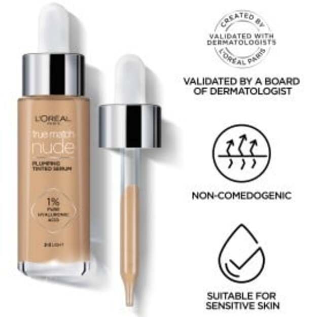 L'Oréal - True Match Nude Plumping Tinted Serum - Light 2-3