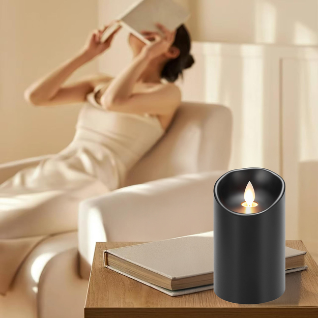 12x Grave Light Inserts Battery-Operated Candle LED Candle 15 cm Flame Effect