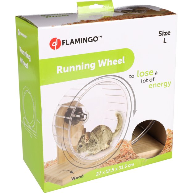 FLAMINGO - Chinchilla  Exercise Wheel - Light Brown - Size L -27cm 1