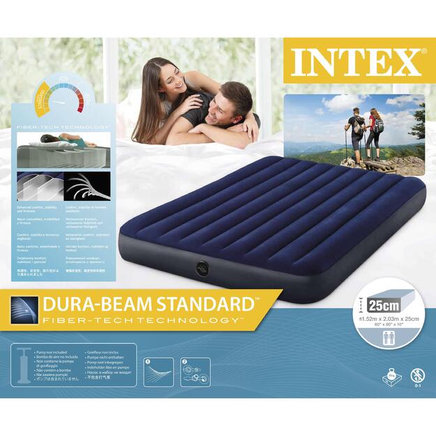 INTEX - Queen Dura-Beam Series Classic Downy Airbed (64759) 2