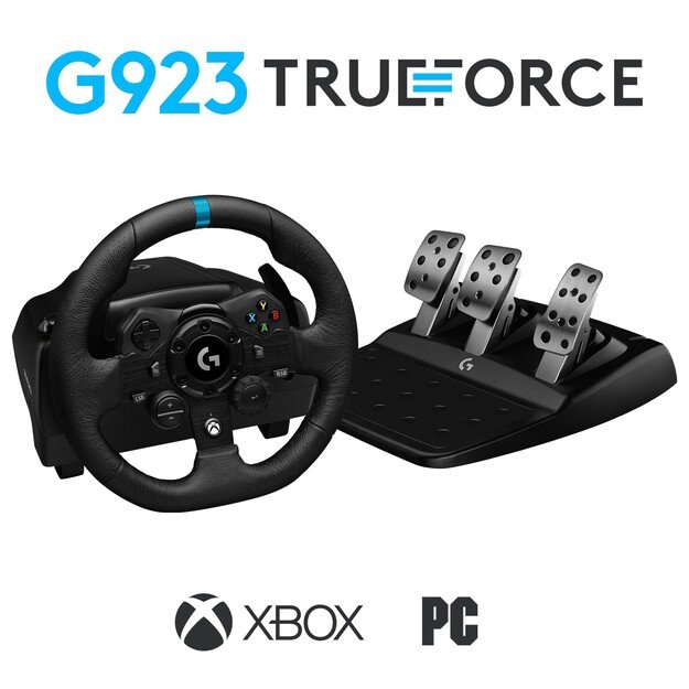 Logitech - G923 Racing Wheel and Pedals for Xbox X, S and PC